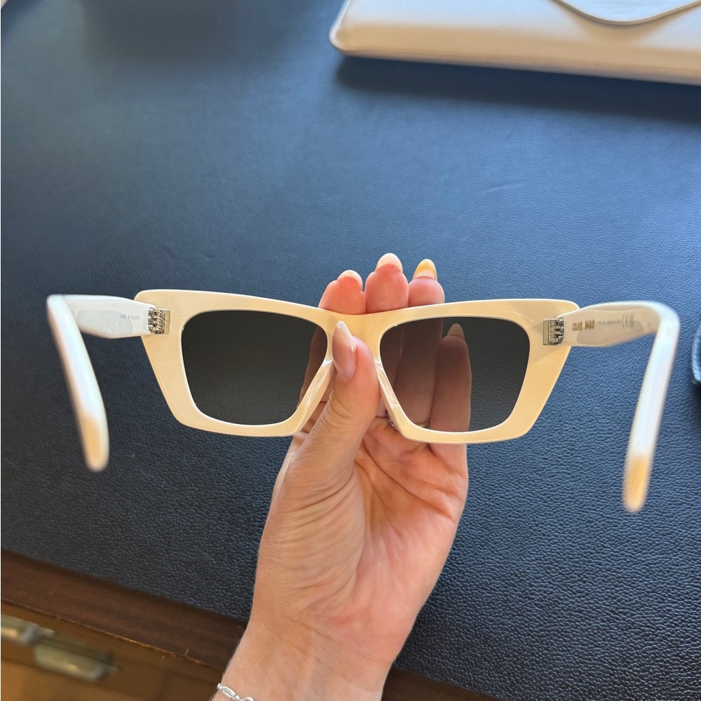 Celine The Edge Ivory Square Cat Eye Sunglasses - Picture 5 of 11